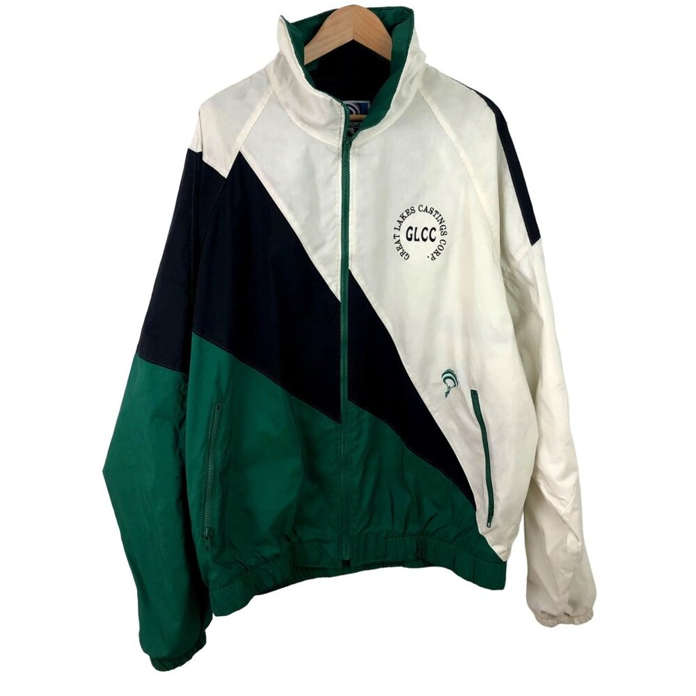 Jammin Full Zip Windbreaker Jacket Great Lakes Casting Corp Size XL Vintage 90s